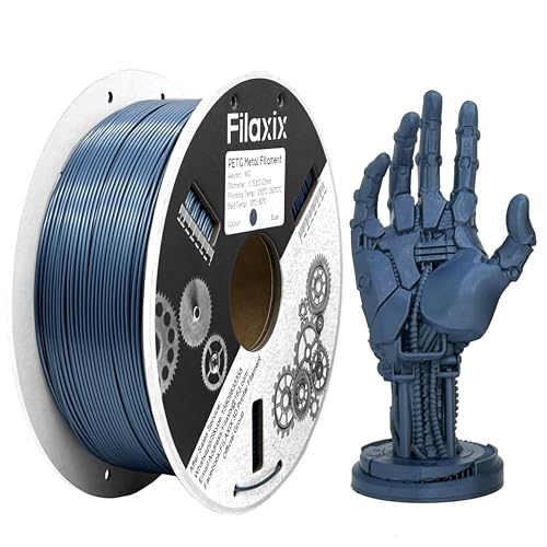 PETG-Filament 1,75 mm Metallic Blau, PETG-3D-Druckfilament, Kompatibel Mit Bambu LAB, QIDI MAX3, FLASHFORGE Adventurer 5M, Prusa MK4 FDM 3D-Drucker, 1 kg von Filaxix