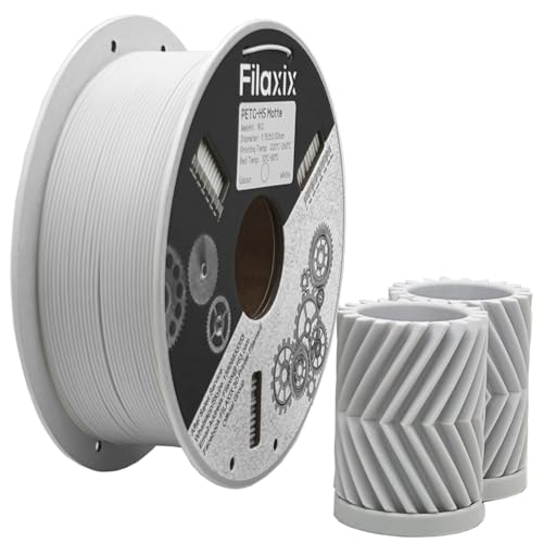 PETG Matte Rapid Filament 1,75 mm, max. 500 mm/s Hochgeschwindigkeitsdruck, kompatibel mit Bambu LAB, QIDI MAX3, FLASHFORGE Adventurer 5M, Prusa MK4 FDM 3D-Drucker, 1 kg, Weiß PETG Matte Rapid Filament 1,75 mm, max. 500 mm/s Hochgeschwindigkeitsdruck, kompatibel mit Bambu LAB, QIDI MAX3, FLASHFORGE Adventurer 5M, Prusa MK4 FDM 3D-Drucker, 1 kg, Weiß von Filaxix