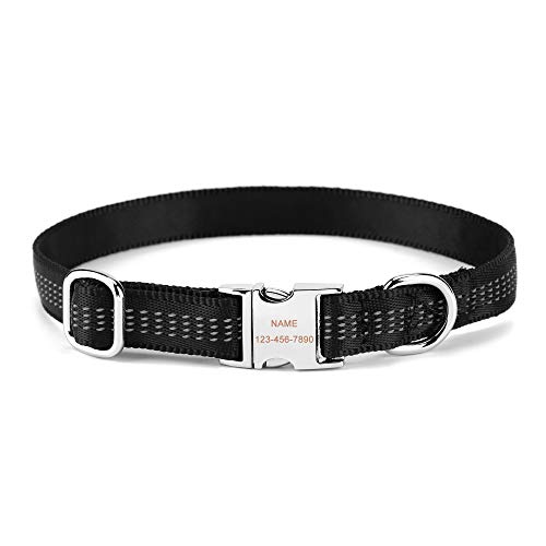 Filhome Personalisierte Reflektierend Halsband mit Eingraviertem Namen und Telefonnummer Nylon Hundehalsbänder für Kleine und Mittlere Hunde Filhome Personalisierte Reflektierend Halsband mit Eingraviertem Namen und Telefonnummer Nylon Hundehalsbänder für Kleine und Mittlere Hunde von Filhome
