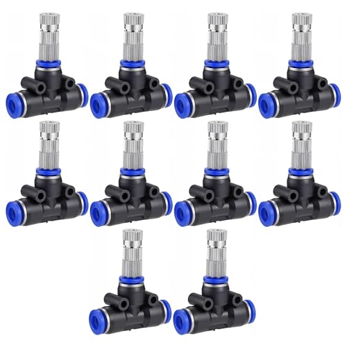 Filhonme 10 Stücke T-Stück Wasserrohr Verbinder mit Messing Nebeldüsen –Komplettset für Outdoor Misting Systeme, Gartenbewässerung und Kühlsysteme Filhonme 10 Stücke T-Stück Wasserrohr Verbinder mit Messing Nebeldüsen –Komplettset für Outdoor Misting Systeme, Gartenbewässerung und Kühlsysteme von Filhome
