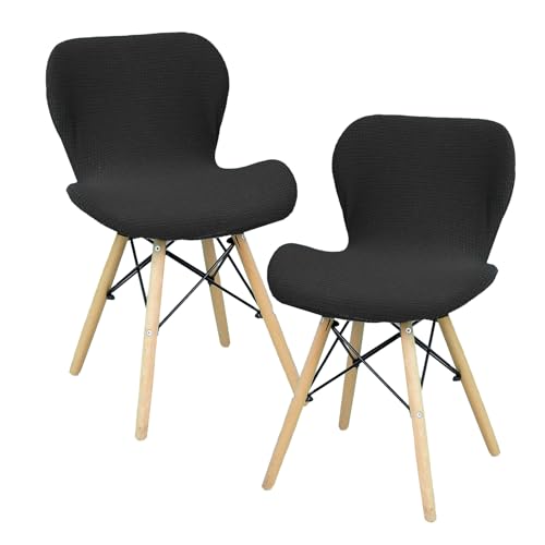 Fililogor Barhocker Bezüge 2er Set Stretch Stuhlhussen für Barhocker, Schwarz Hocker Bezug mit Lehne für Esszimmer, Küche, Outdoor (Schwarz, 2er Set) von Fililogor