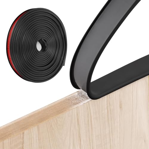 Fililogor Kantenumleimer Selbstklebend, U-Form Selbstklebend, Kantenschutz Selbstklebend, Flexible TPE Faltbarer Kantenschutz für Möbel, Tisch, Schrank, Stoßfest (Schwarz, U12mm*5m) von Fililogor