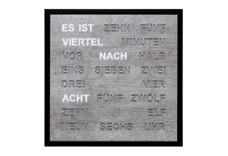 Filius Wanduhr Wort- Quadratische Wortuhr Betongrau 40 cm von Filius