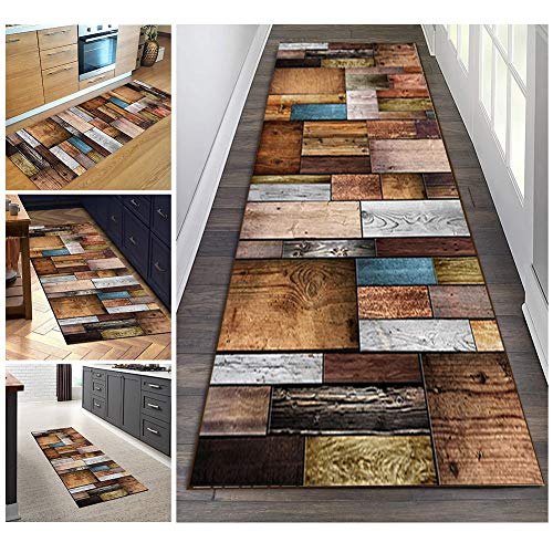 Filjr Teppich Läufer Flur Bunt rutschfest Lang 100x300cm Vintage for Küche Schlafzimmer Wohnzimmer, TQDTX Polyester Verblassen Nicht Anpassbar (Color : Color#2) von Filjr