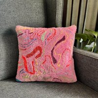 Punch Needle Kissenbezug Bunt Besticktes Teppichkissen, 40 X cm von FilleafilleStudio