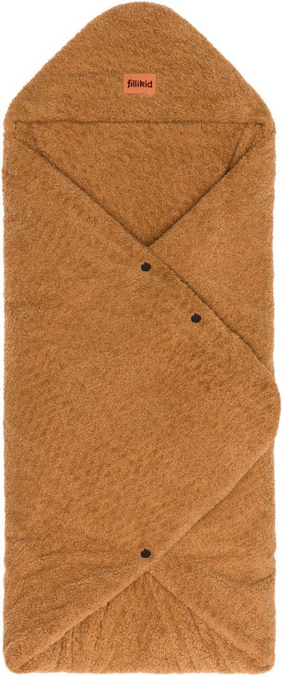 Einschlagdecke Dinara braun, Teddyplüsch, Fillikid, für Autositz Gr. 0 oder Kinderwagen von Fillikid
