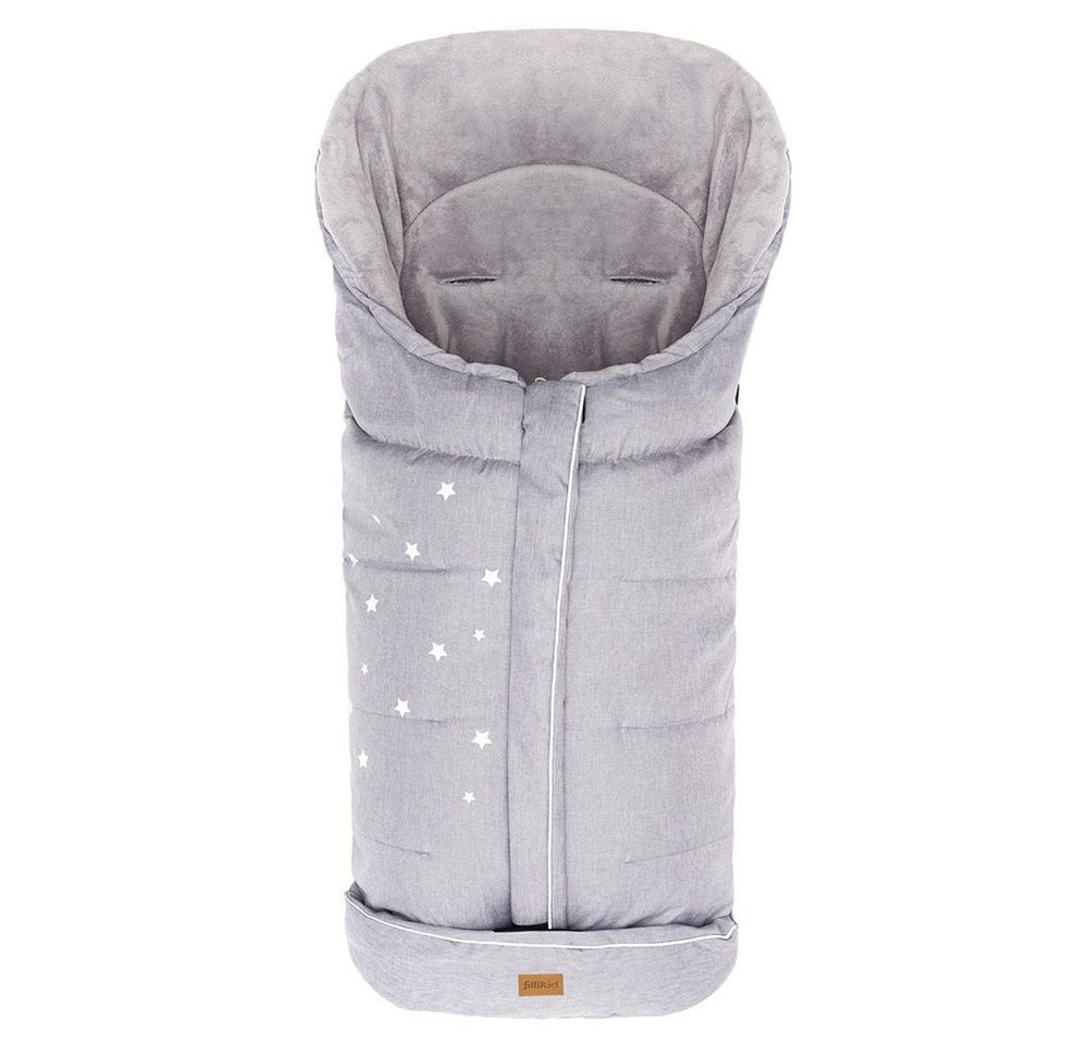 Fillikid Fußsack Askja Big - Melange Hellgrau, Winter Fußsack für Kinderwagen & Buggy Baby Fleece Winterfußsack von Fillikid