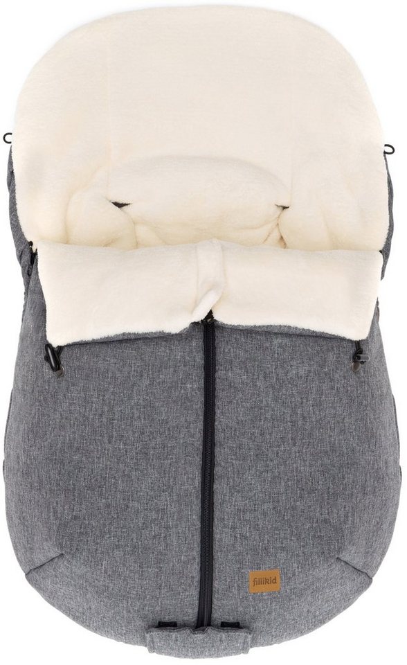 Fillikid Fußsack Sella, Winterfußsack, melange hellgrau, für Babyschalen von Fillikid