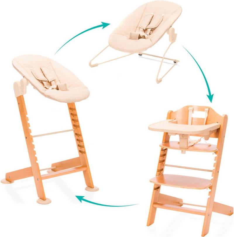 Fillikid Hochstuhl Pia Swing (Set, 3 St), inkl. Neugeborgenenaufsatz und Wippe von Fillikid