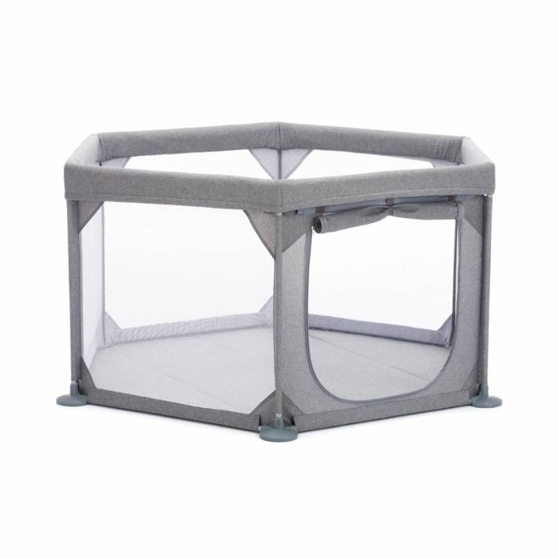 Fillikid Laufgitter Laufstall Babybett Krabbelgitter Krabbelstall 6 Eckig Grau B-Ware von Fillikid