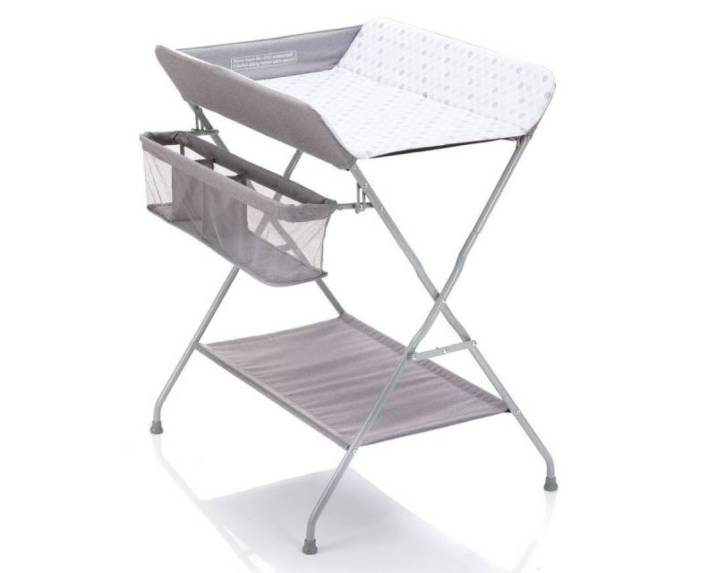 Fillikid Wickelkommode Exklusiv Circle - Grau, Baby Wickelkombi Wickelkommode Wickeltisch klappbar mit Fächern von Fillikid