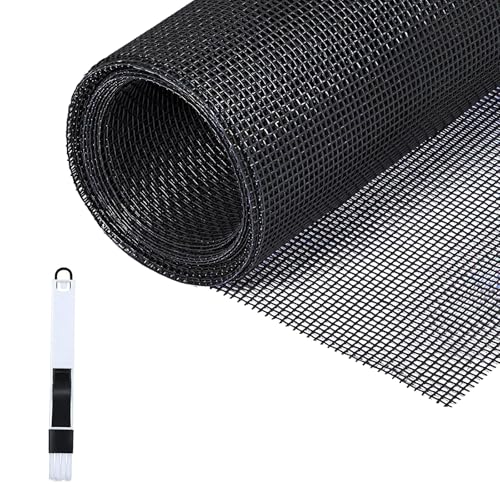 Fillis Insektenschutz Fliegengitter, 150x500cm Ersatzgitter Meterware aus Fiberglas Mückenschutz Gewebe Moskitonetz mit Reinigungsbürste DIY Zuschneidbar für Fenster Tür, Schwarz von Fillis