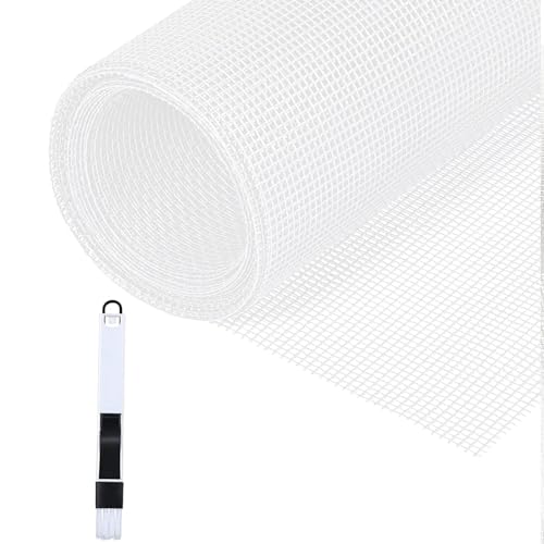 Fillis Insektenschutz Fliegengitter, 150x500cm Ersatzgitter Meterware aus Fiberglas Mückenschutz Gewebe Moskitonetz mit Reinigungsbürste DIY Zuschneidbar für Fenster Tür, Weiß von Fillis