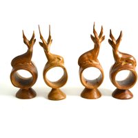 Retro Gazelle Serviette Ringe, Holz Tier Servietten Ringe von FillyGumbo