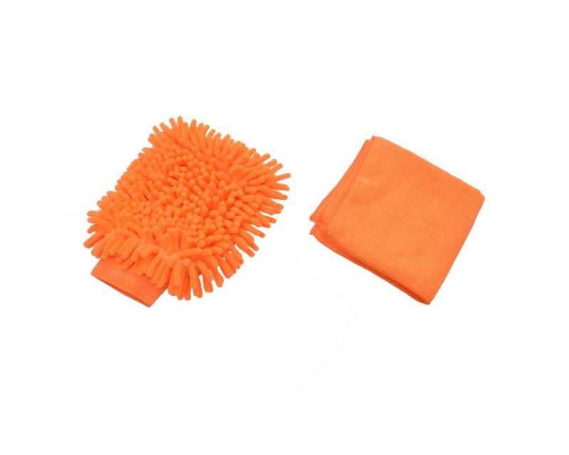 Filmer Autoreinigungsset 2tlg mit Waschhandschuh und Mikrofasertuch Mikrofasertuch (Polyester, 18x25 cm, 2-tlg., für Innen- & Außenbereiche) von Filmer