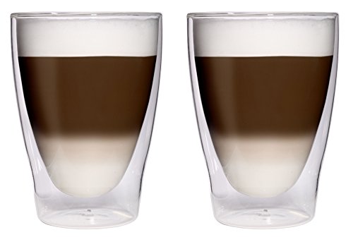 Filosa® Latte Macchiato Gläser doppelwandig (2x 280ml), Espresso Gläser, Teegläser, Cappuccino Gläser, Thermogläser doppelwandig Latte Gläser, Doppelwandige Gläser Latte Macchiato, Kaffeegläser von Filosa