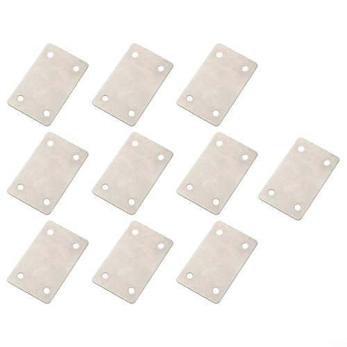 10 x gerade Verbindungsplatten aus Edelstahl, 60 x 38 mm, mit 4 vorgebohrten Löchern für Möbelreparatur, Schrank, Regal, Tisch und Bettrahmen von Filteilect