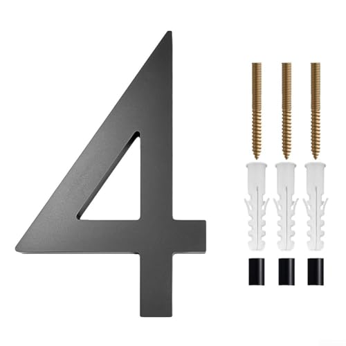 12,7 cm schwarze Schatten Adressnummern, Schatten Hausnummern, schwebende Adressnummern, Lieferfahrer sichtbare Adresse, für Außentore und Briefkästen (4) von Filteilect