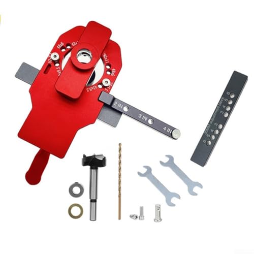 2-in-1 verdeckte Scharniervorrichtung, 35 mm Lochbohrführung mit Schnellklemme für präzise Schranktür- und Kleiderschrankmontage, verstellbarer Locator für verschiedene Brettstärken (A) von Filteilect