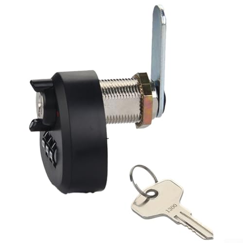 20/25 mm Zinklegierung, 3-stelliges Zahlenschloss mit Schlüssel für Briefkasten, Schublade, Schrank und Schließfach, mechanisches Passwortschloss für Zuhause oder (25 mm, schwarz) von Filteilect