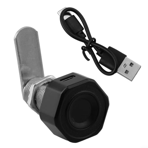 30 mm biometrisches Fingerabdruck-Schrankschloss, Zinklegierung, Möbelsicherheitsschloss mit schneller Identifizierung für Schubladen, Schränke, Briefkästen, Büros und Zuhause (schwarz) von Filteilect