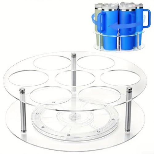 360° drehbarer Flaschenhalter mit 7 Schlitzen aus Acryl für Trinkflaschen mit einem Fassungsvermögen von 400 ml (transparent) von Filteilect