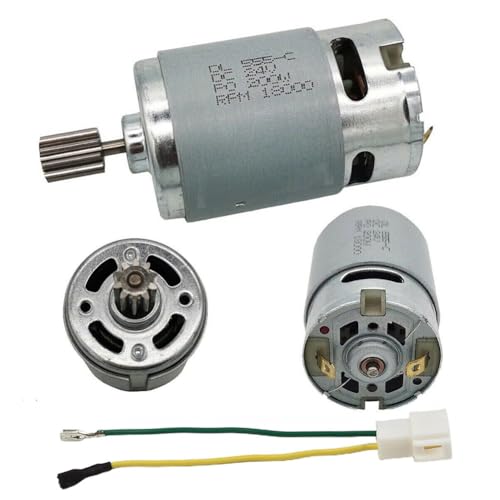 555 24 V Hochgeschwindigkeits-Elektromotor für Kinderautospielzeug – DL 555-C 200 W Hochleistungs-Getriebemotor mit Getriebe und Draht-Set (555 24 V 18000 10T) von Filteilect