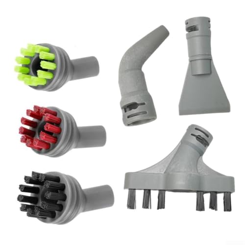 6 Pack Zubehör für Dampfreiniger inkl. farbcodierte harte Bürsten Wand Fugendüse Winkelkonzentrator Flachschaber für 39N7A 39N7V von Filteilect