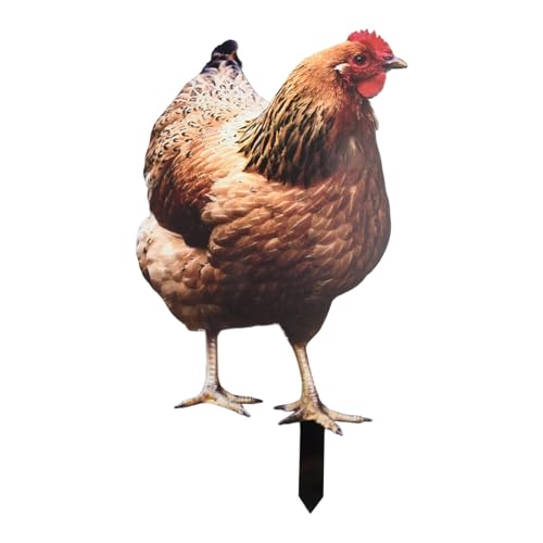 Acryl Huhn Garten Ornament Outdoor Rasen Dekoration Hahn Hof Kunst Schild Pole Bauernhaus Tier Statue Wetterbeständig (A) von Filteilect