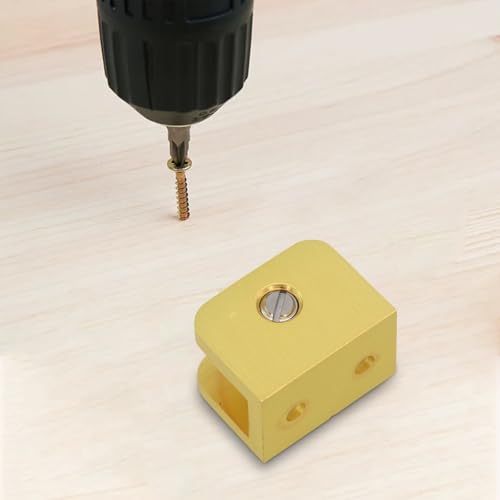 Amakula Glasregal-Clips, Kupfer, Gold, verstellbare Halterungen für dicke Glasplatten, Wandmontage, Regalhalterungen (L) von Filteilect