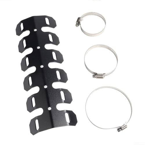 Auspuff-Hitzeschild für Motorräder und Elektrofahrzeuge, hergestellt aus Aluminiumlegierung für Hitzebeständigkeit und Haltbarkeit (schwarz) von Filteilect
