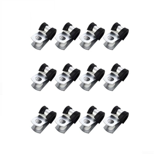 Automotive P Clips Gummi ausgekleidete Bremsleitungsschellen 3/16 Zoll 4,7 mm Zink mit verstärkten Befestigungslöchern zur Sicherung von Bremsleitungen an Chassisvibrationen von Filteilect