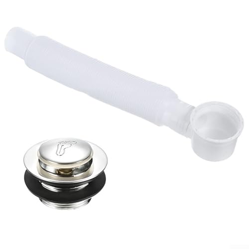 Badewannenablauf-Set mit Siphon Überlaufablauf Montage - Messingkonstruktion Wannenablauf mit P-Falle - Weiß und Silber Finish für Badezimmer Installation Badewannenablauf-Set mit Siphon Überlaufablauf Montage - Messingkonstruktion Wannenablauf mit P-Falle - Weiß und Silber Finish für Badezimmer Installation von Filteilect