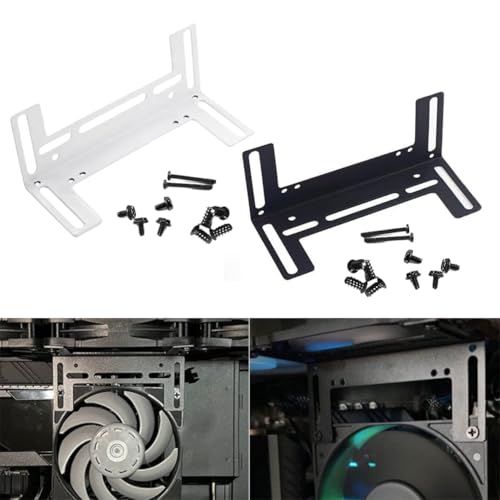Computerlüfterhalter aus Metall mit Schrauben für 8 cm, 9 cm, 12 cm Gehäuselüfter in Schwarz oder Weiß (schwarz) von Filteilect