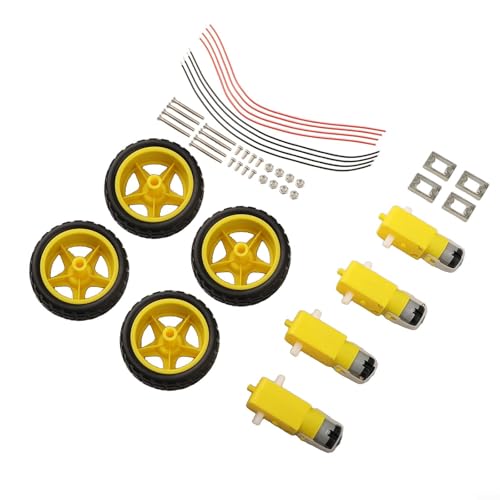 DC 3V-6V Getriebemotor + Reifenrad Kit für Arduino DIY für Auto Roboter von Filteilect