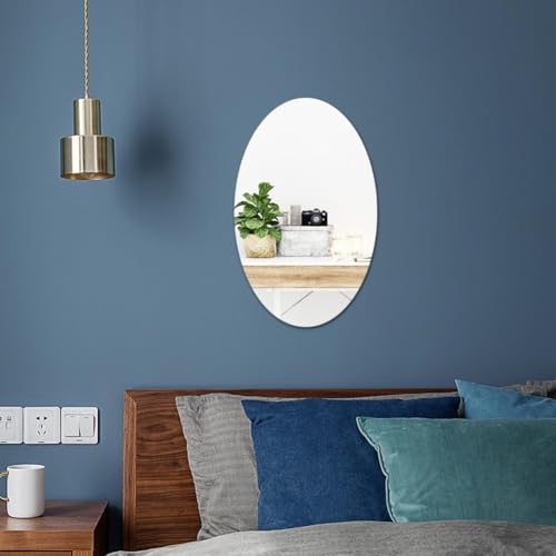 Dekorative Acryl-Wandspiegel-Aufkleber mit klarer Reflexion für elegantes Raum-Styling (oval) von Filteilect