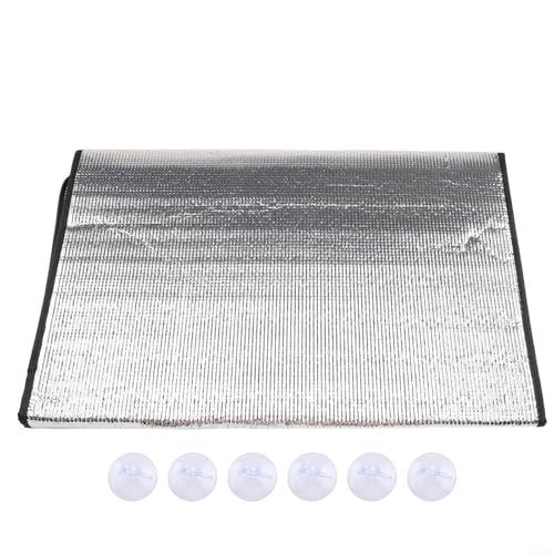 Doppelschichtige Aluminiumfolie Isolierfolie für Fenster und Dächer, verdickter Sonnenschutz mit Saugnäpfen, wetterfeste, reflektierende Thermobarriere für Zuhause und (S1250 x 100 cm) (SKU) von Filteilect