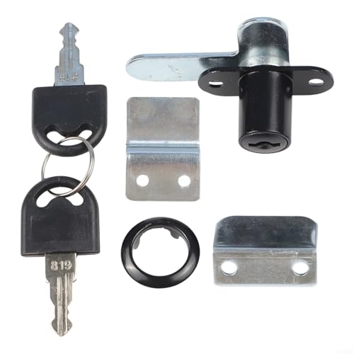 Doppeltür-Schrankschloss, 16 mm, 19 mm, Zinklegierung, 7-förmiges Sicherheitsschloss mit Schlüsseln für Aktenschränke, Briefkästen, Metallmöbel und Heimbüro-Aufbewahrungstüren, einfach (16 mm, schwarz von Filteilect