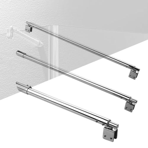 Duschwand-Stützstange, 400–600 mm, verstellbar, Edelstahl, Chrom, Glastür, feste Stangenklemme für 8–12 mm Glas-Duschkabine (Doppelklemmen) von Filteilect