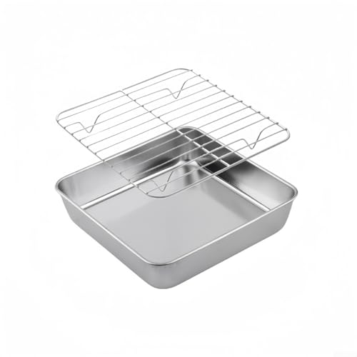 Edelstahl-Bräter mit Kühlgitter, unverzichtbar für das Backen und Kochen zu Hause (20 cm) von Filteilect