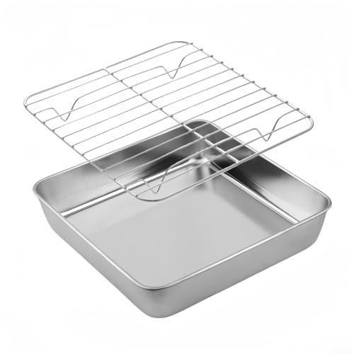 Edelstahl-Bräter mit Kühlgitter, unverzichtbar für das Backen und Kochen zu Hause (24 cm) von Filteilect