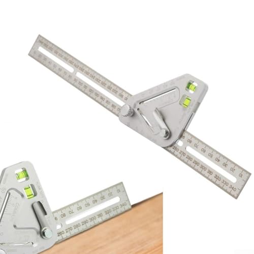 Edelstahl Eckwinkelfinder mit Verriegelungsmechanismus, Multi-Winkellehre Winkelmesser Werkzeug für Decke, Fliesen, Holz und Bau von Filteilect