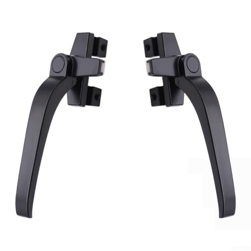 Fenstergriff-Ersatz-Set, Aluminiumlegierung, rechte und linke Handgriffe mit Verriegelungsmechanismus für Fenster und Schiebetüren, inklusive Schrauben, Schwarz, 2 Stück Fenstergriff-Ersatz-Set, Aluminiumlegierung, rechte und linke Handgriffe mit Verriegelungsmechanismus für Fenster und Schiebetüren, inklusive Schrauben, Schwarz, 2 Stück von Filteilect