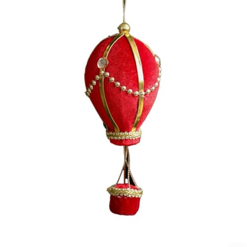 Festliche Weihnachtskugel-Ornamente in Form von Heißluftballon-Laternen zum Dekorieren von Weihnachtsbäumen und zum Hinzufügen von Charme zu Urlaubsparty-Einrichtungen (rotA) von Filteilect