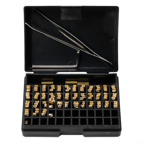 Filteilect 120 Stück Heißpräge-Kupfer-Buchstabenkörner 2 x 3 x 15 mm für Thermobanddruck-Schriftarten, kompatibel mit DY-8 HP-241 Codiermaschinen, Datums-Chargencode von Filteilect