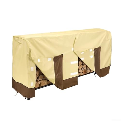 Filteilect 2,4 m Kaminholzregal-Abdeckung, Oxford-Tuch, wasserdicht, für den Außenbereich, Holzaufbewahrung, mit leicht zugänglichem Reißverschluss, 244 x 61 x 107 cm, Beige Filteilect 2,4 m Kaminholzregal-Abdeckung, Oxford-Tuch, wasserdicht, für den Außenbereich, Holzaufbewahrung, mit leicht zugänglichem Reißverschluss, 244 x 61 x 107 cm, Beige von Filteilect