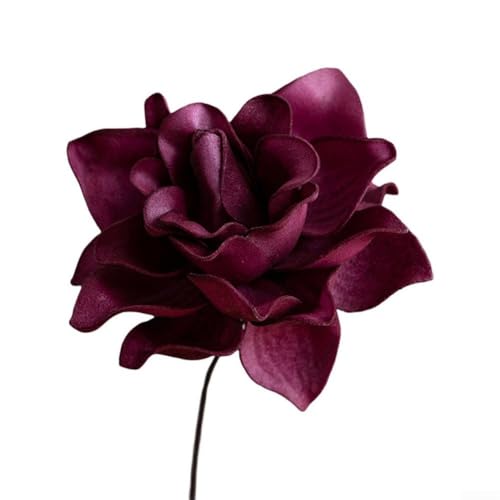 Filteilect 5 x künstliche Gardenien-Blumenstrauß, lebensechte EVA-Details und verstellbare Stiele, für Heimdekoration, Tischdekoration, Hochzeitsdekorationen (rot) von Filteilect