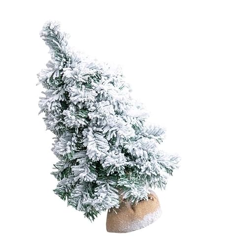 Filteilect 50 cm schneebedeckter Weihnachtsbaum mit PVC-Material für Desktop- und Tisch-Urlaubsdekoration in Grün und Weiß von Filteilect