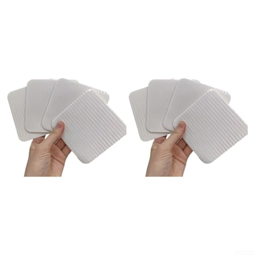Filteilect 8 Stück Teppich-Greifer-Pads, doppelseitig, wiederverwendbar, rutschfest, Bodenschutzmattenhalter, für Innenbereich, Teppiche, Hartholz, Fliesenoberflächen (weiß) von Filteilect