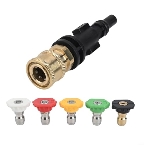 Filteilect Allgemeines Hochdruckreiniger-Adapter-Set, Hochdruck-Schaumstoff-Topf-Adapterdüse mit 5 Düsen für Lavor, 1/4 Schnellanschluss, 3500 PSI Filteilect Allgemeines Hochdruckreiniger-Adapter-Set, Hochdruck-Schaumstoff-Topf-Adapterdüse mit 5 Düsen für Lavor, 1/4 Schnellanschluss, 3500 PSI von Filteilect
